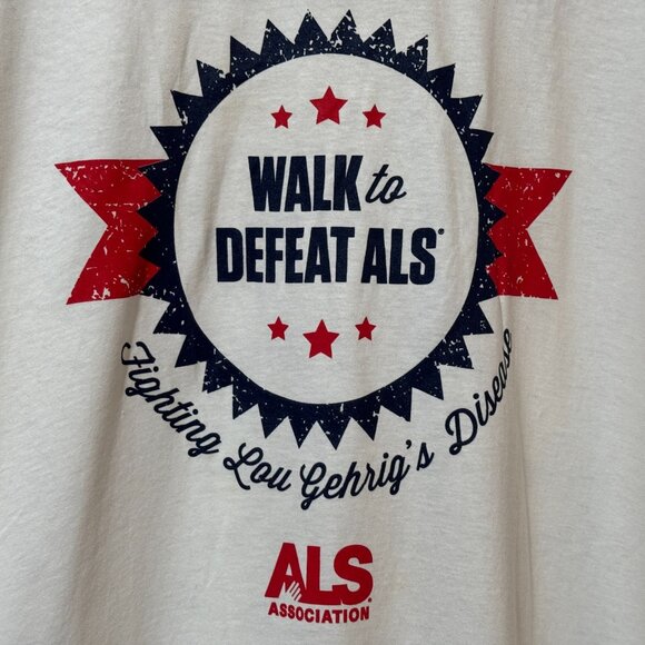 Fruit of the Loom 100% Cotton Walk to Defeat ALS T-Shirt, White, XL - Picture 5 of 13